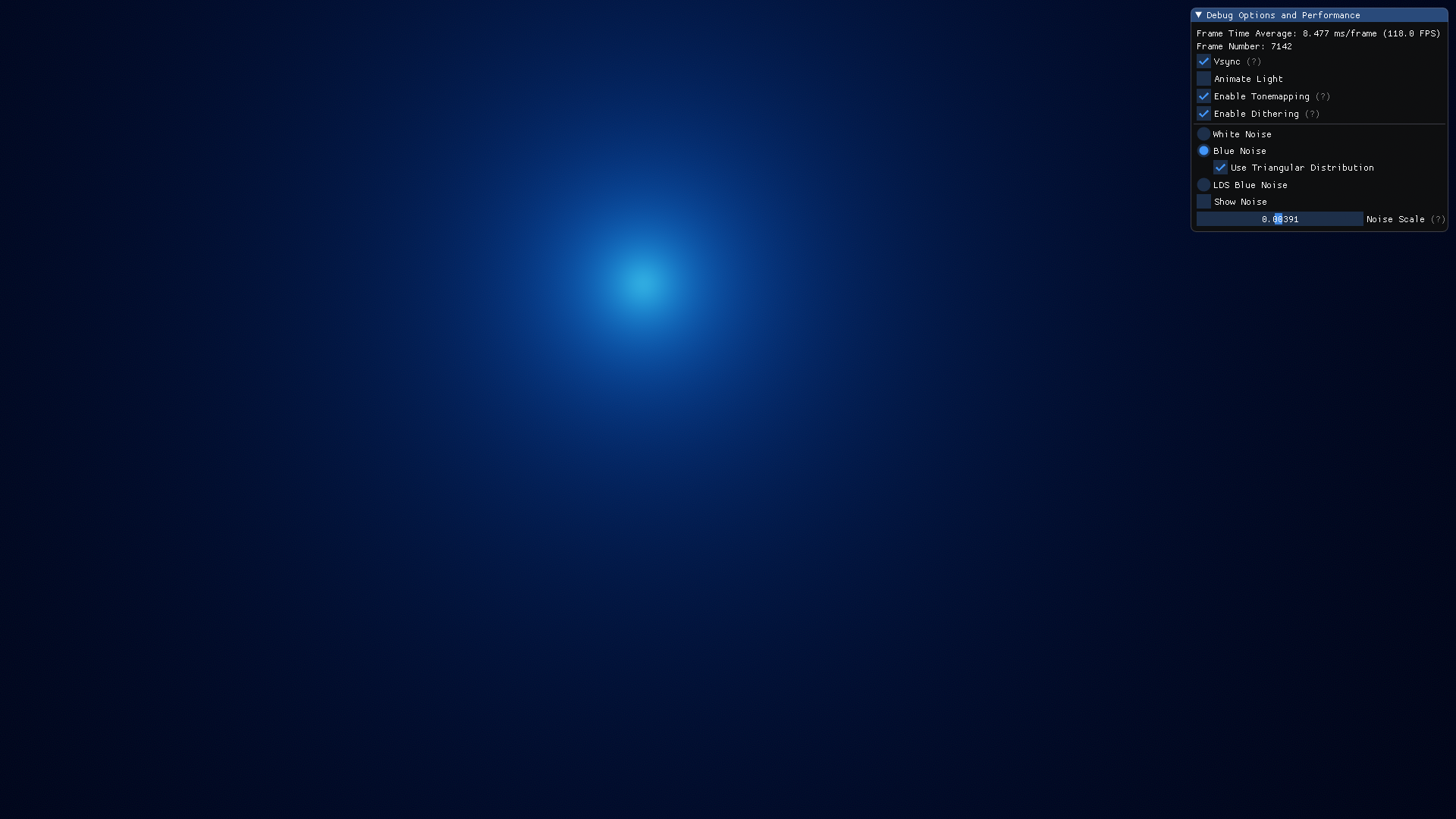 An image with and without color banding